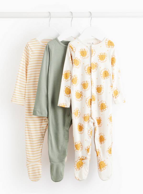 Printed Sleepsuit 3 Pack 6-9 months